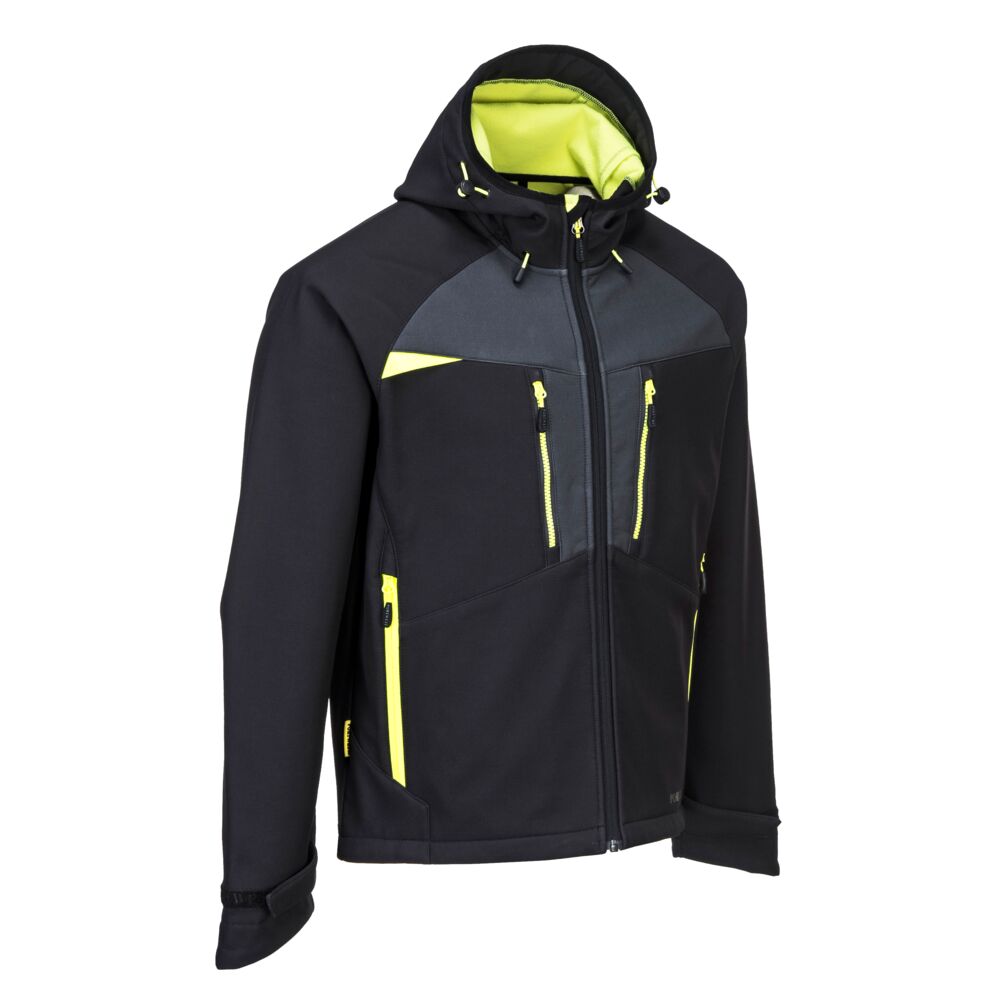 Softshell jakke (3lags), Sort/Gul