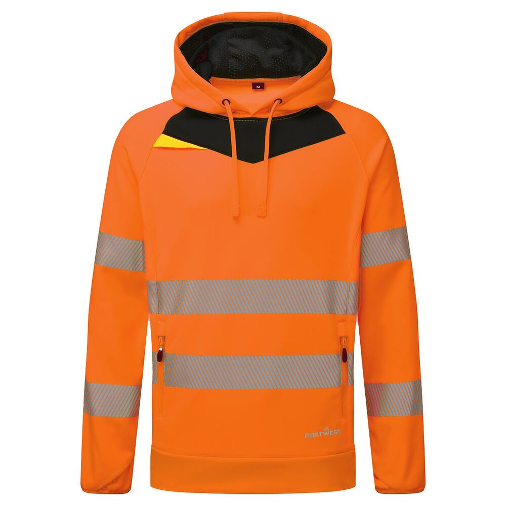 Hi-vis hættetrøje, Orange/Sort