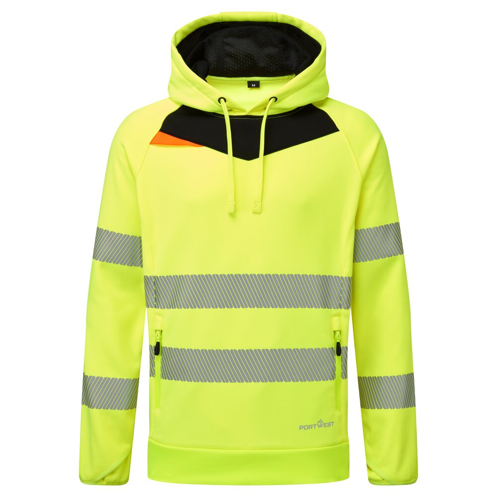 Hi-vis hættetrøje, Gul/Sort
