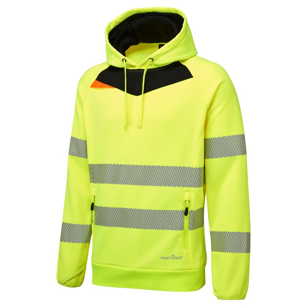 Hi-vis hættetrøje, Gul/Sort