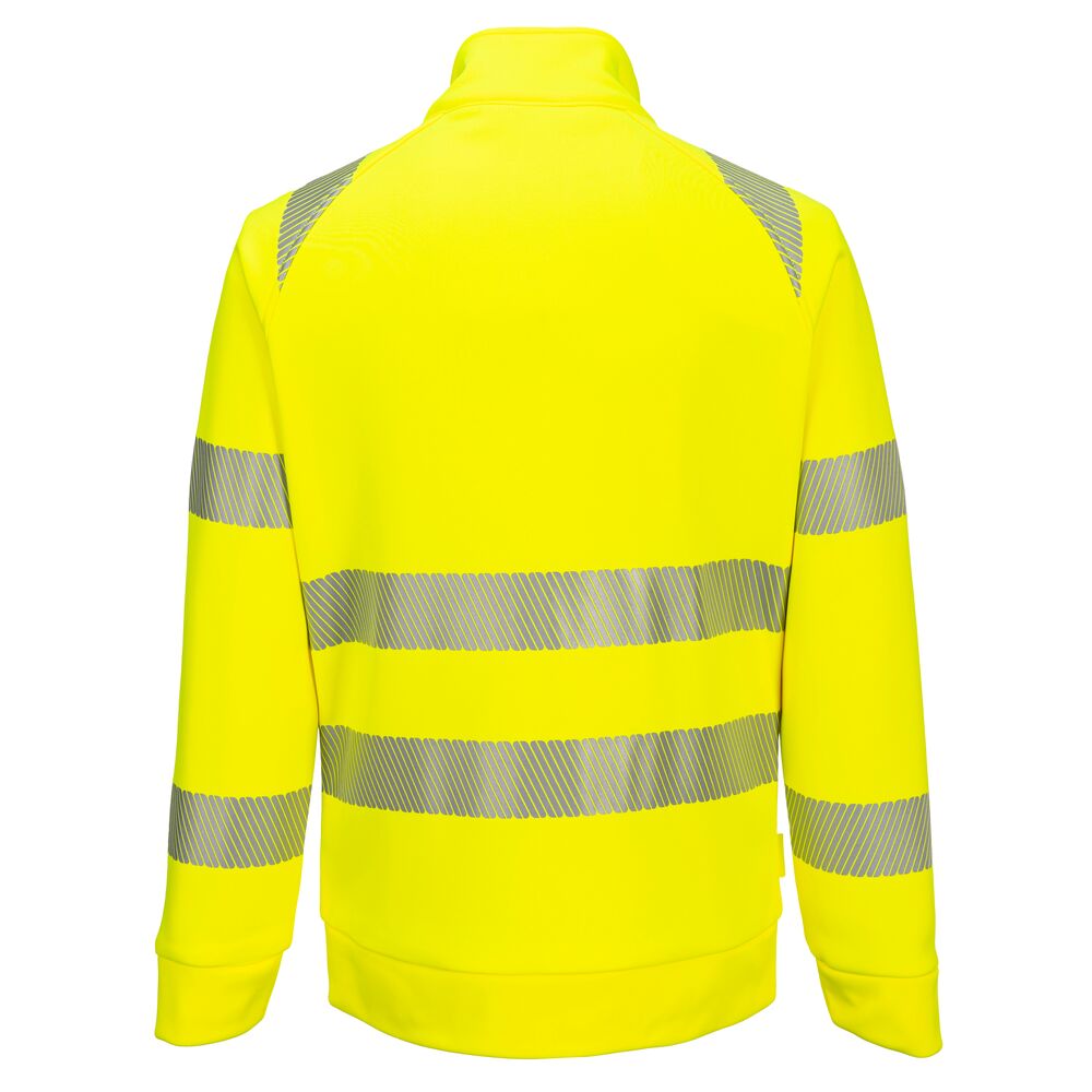 Hi-Vis Zip hættetrøje, Gul/Sort