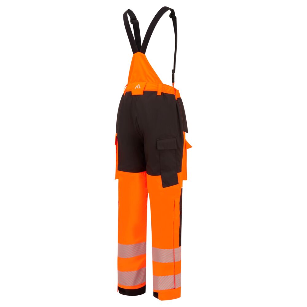 Modaflame Rain+ hi-vis vinterbukser, Orange/Sort