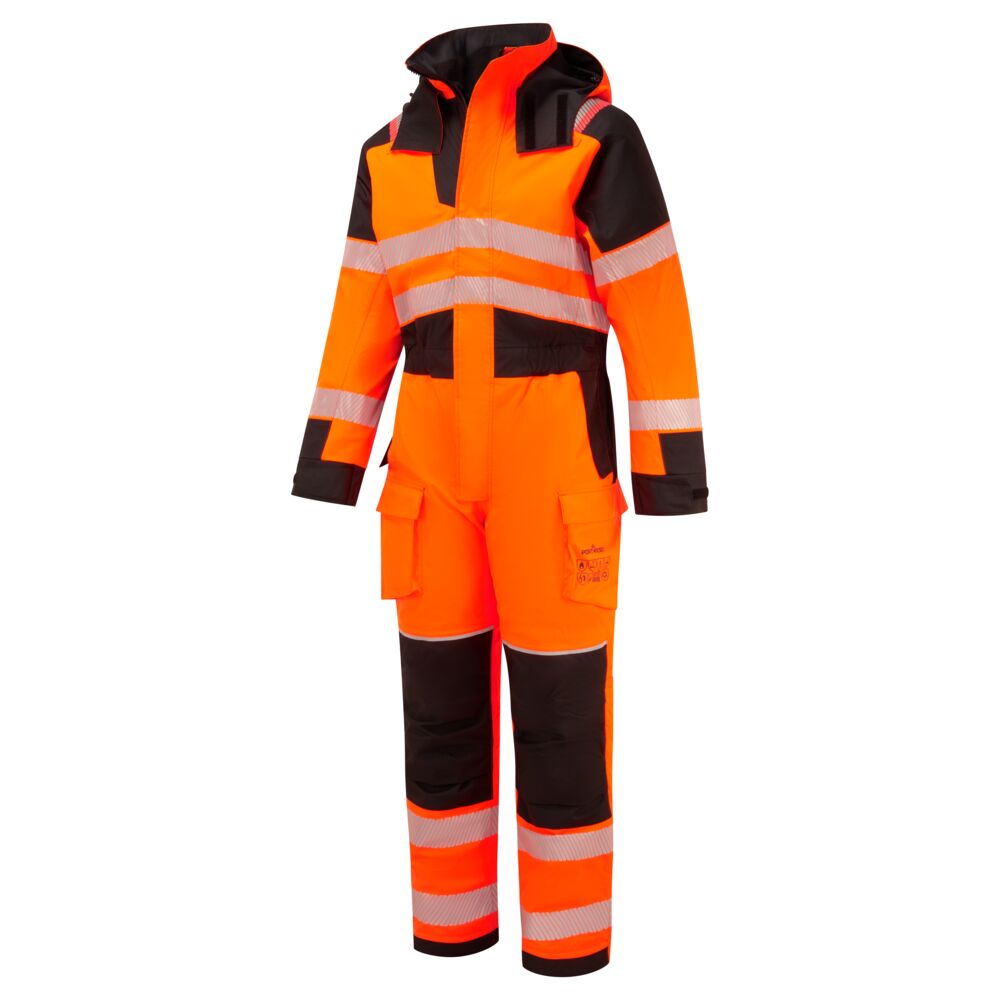 Modaflame Rain+ Hi-Vis Vinterovertræksdragt, Orange/Sort