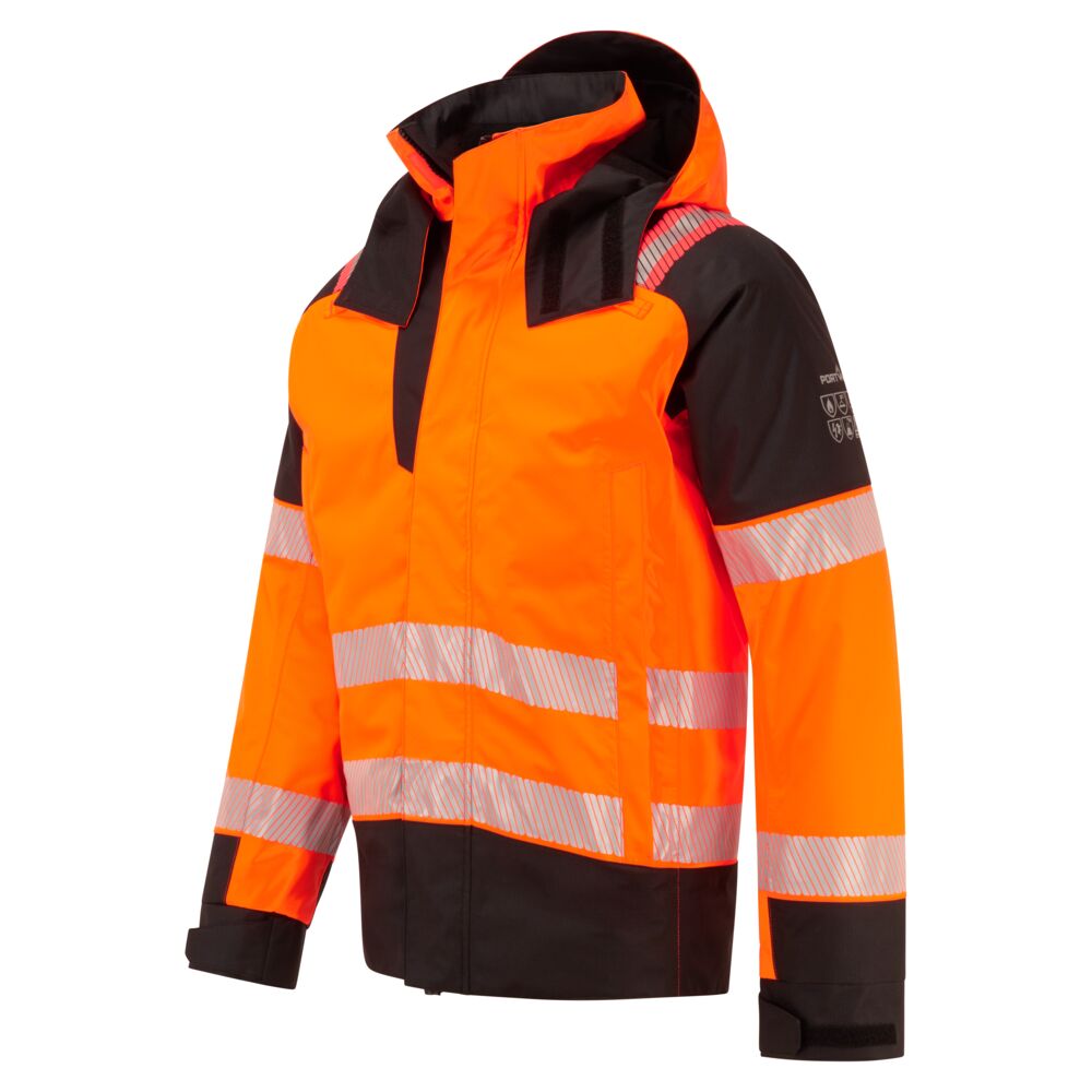 Modaflame regn+ hi-vis vinterjakke, Orange/Sort