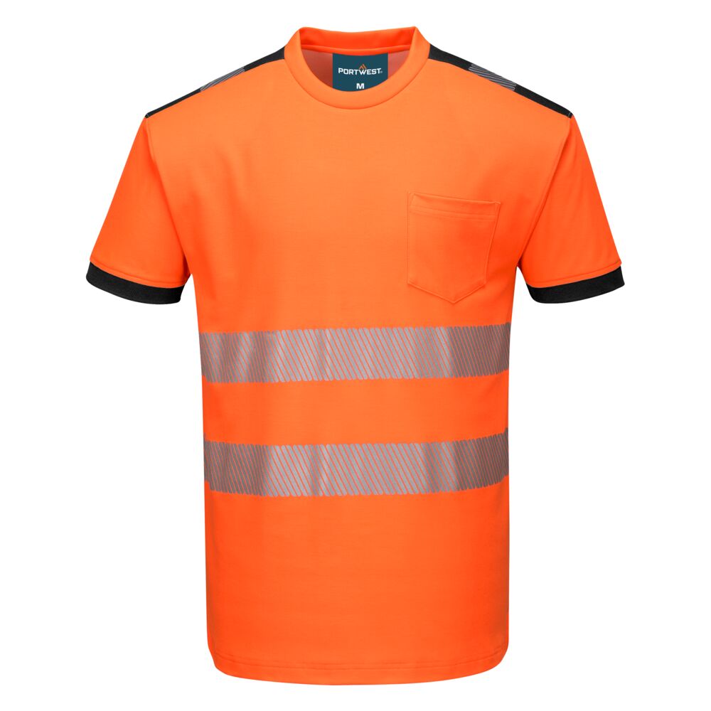 Hi-Vis T-shirt, Orange/Sort