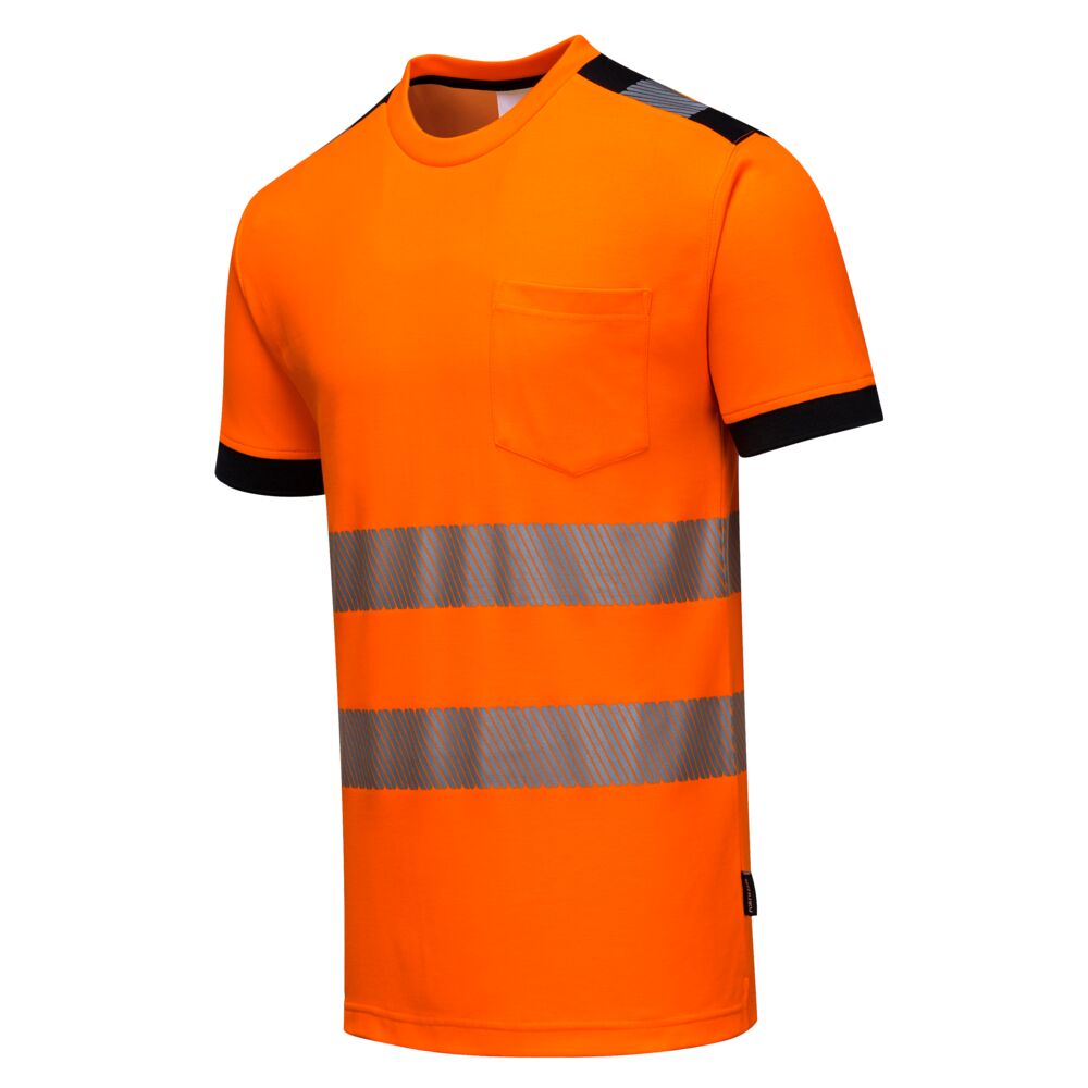 Hi-Vis T-shirt, Orange/Sort