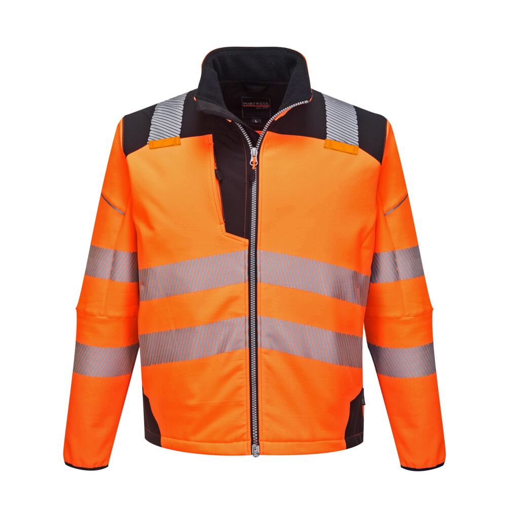 Hi-Vis Softshell Jakke, Orange/Sort