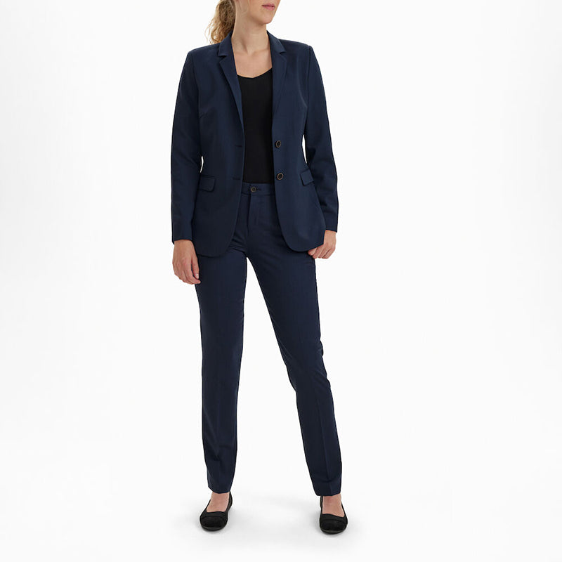 Traveller Dame Blazer Modern Fit, Lang model, Blå