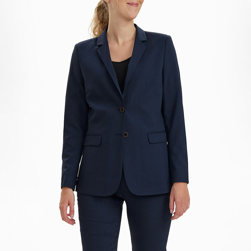 Traveller Dame Blazer Modern Fit, Lang model, Blå