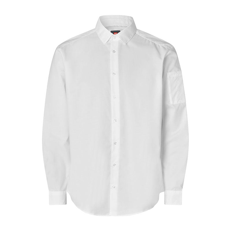 Poplin stretch skjorte herre, Hvid