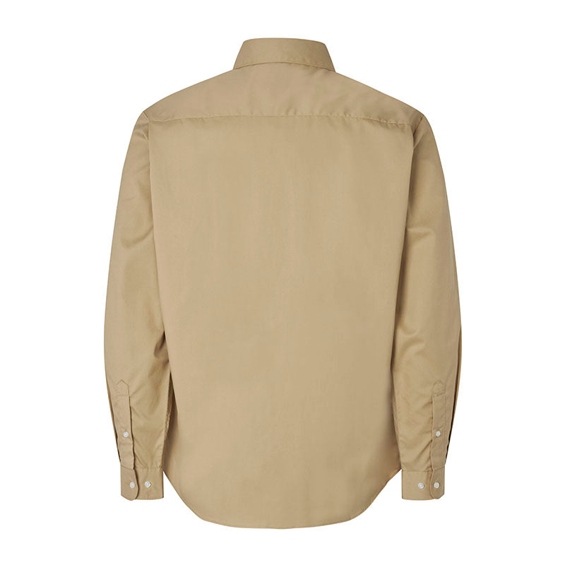 Poplin stretch skjorte herre, Sand