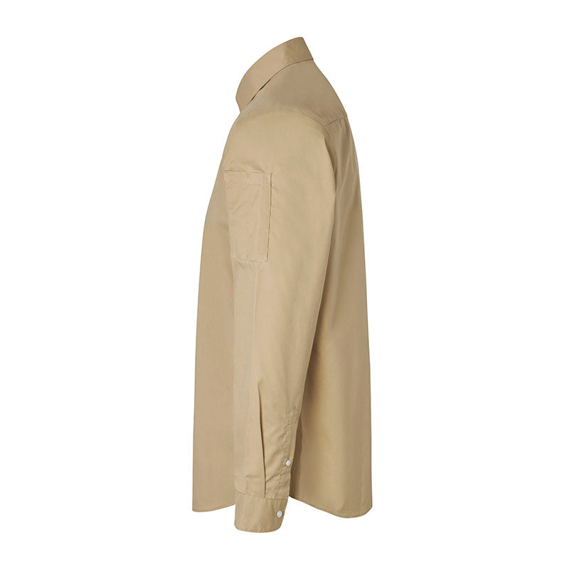 Poplin stretch skjorte herre, Sand