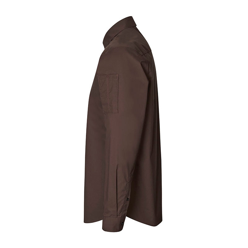 Poplin stretch skjorte herre, Mocca