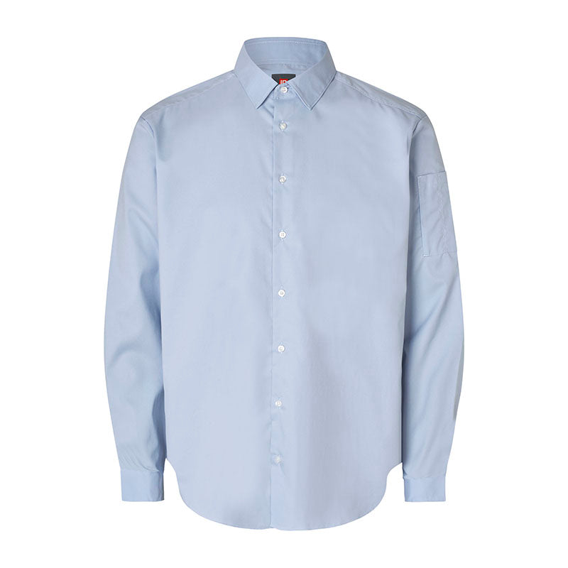 Poplin stretch skjorte herre, Lyseblå