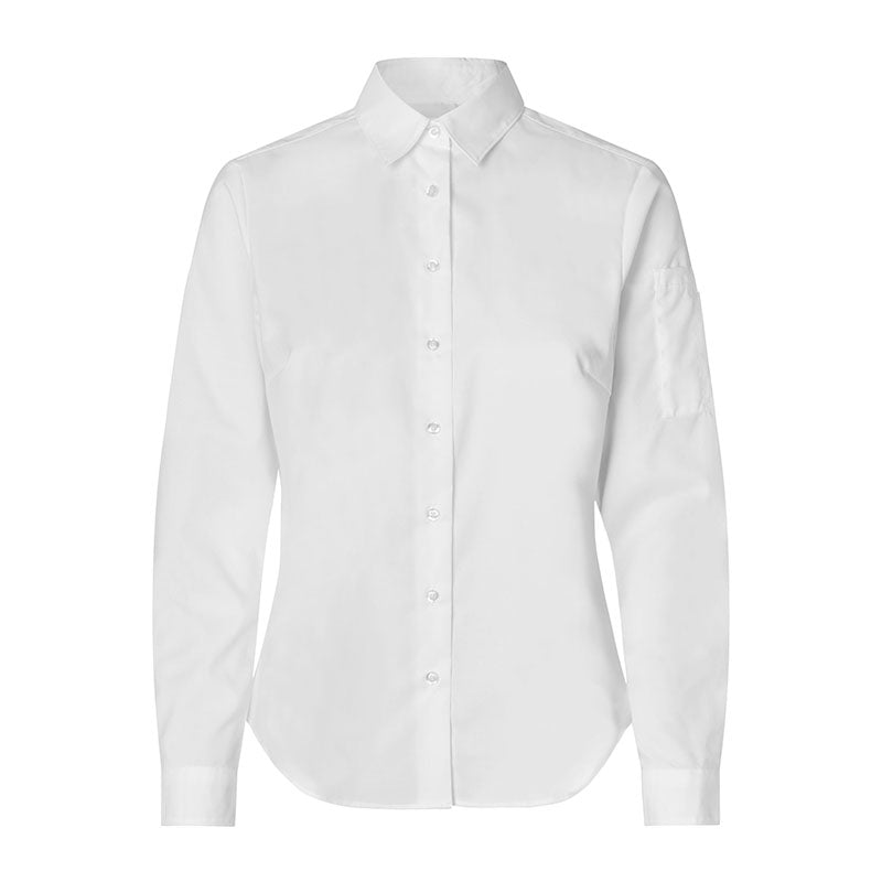 Poplin stretch skjorte dame, Hvid