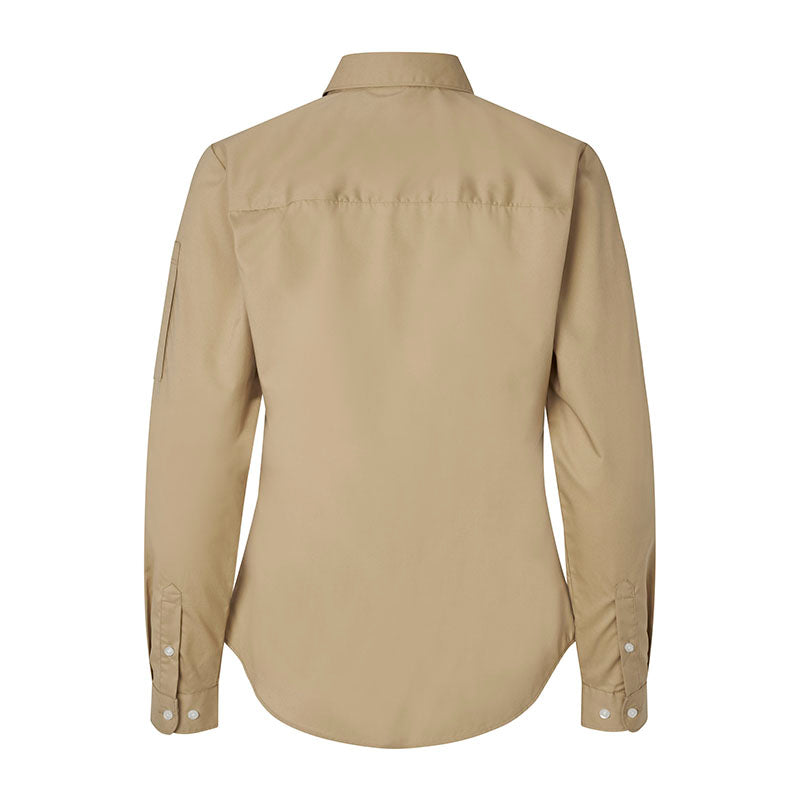 Poplin stretch skjorte dame, Sand