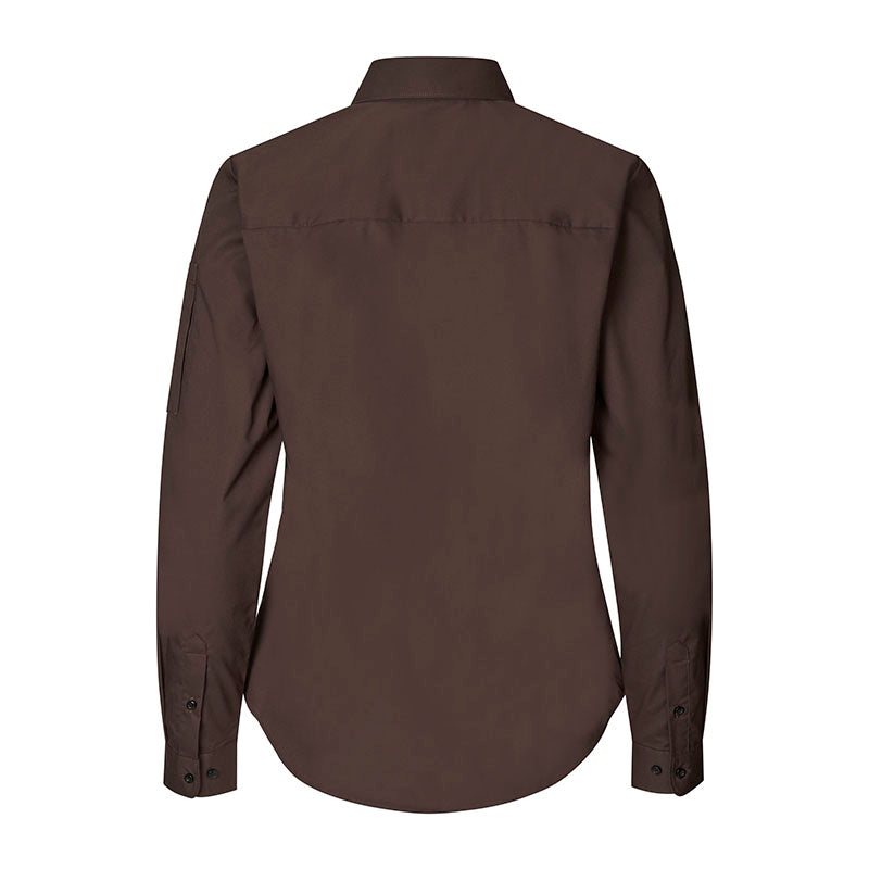 Poplin stretch skjorte dame, Mocca
