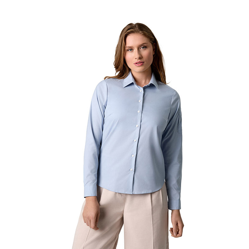 Poplin stretch skjorte dame, Lyseblå
