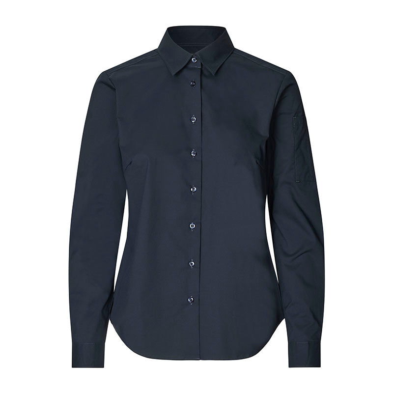Poplin stretch skjorte dame, Navy