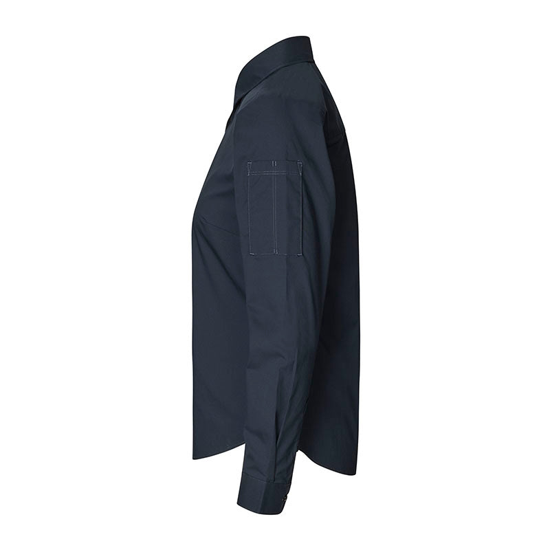 Poplin stretch skjorte dame, Navy