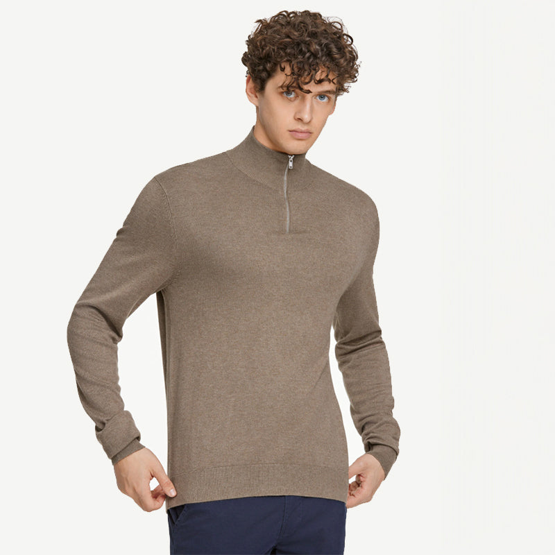 Half-Zip strik, Sand