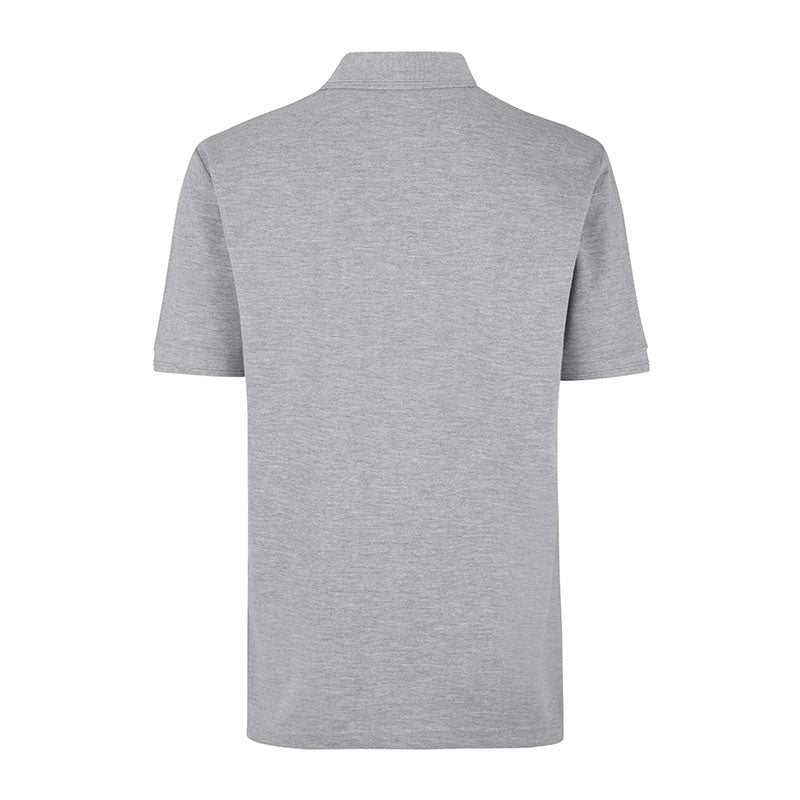 Poloshirt med lomme, Gråmeleret