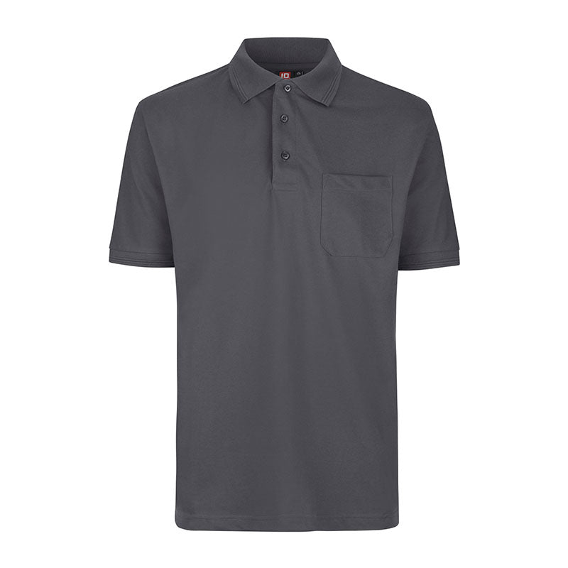 Poloshirt med lomme, Silvergrey