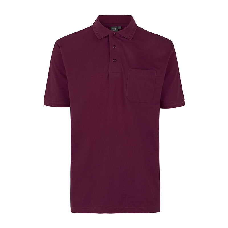 Poloshirt med lomme, Bordeaux