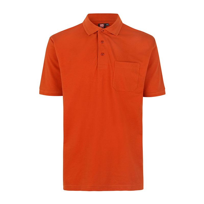 Poloshirt med lomme, Orange