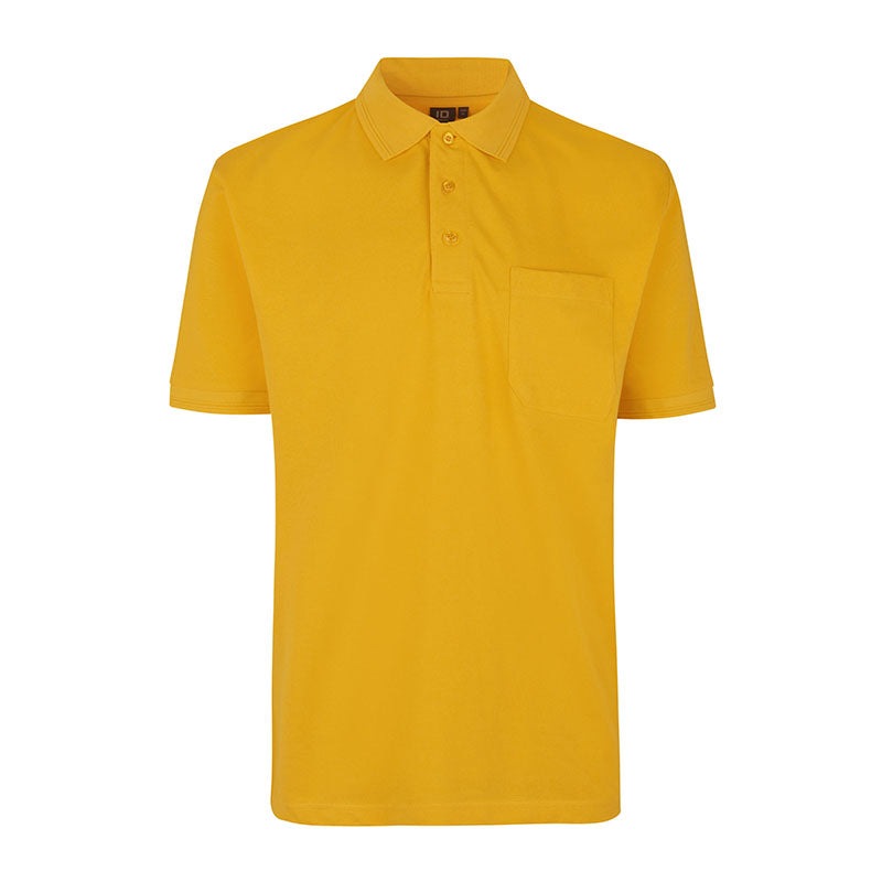 Poloshirt med lomme, Gul