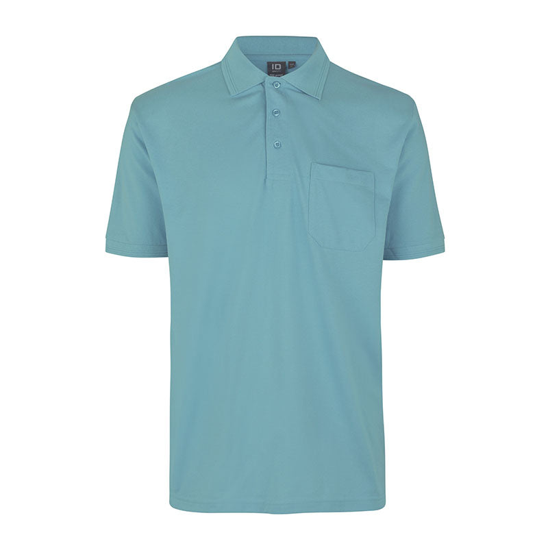 Poloshirt med lomme, Turkis