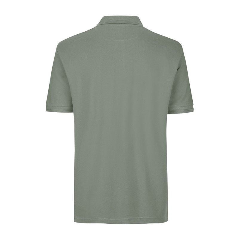 Poloshirt med lomme, Støvet grøn