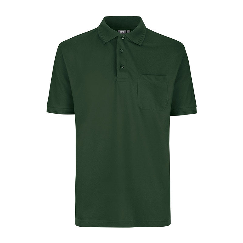 Poloshirt med lomme, Flaskegrøn