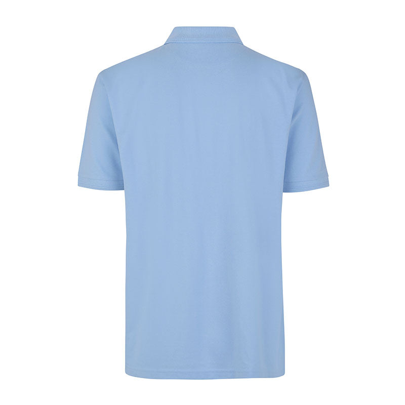 Poloshirt med lomme, Lyseblå