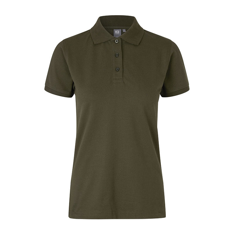 Poloshirt Stretch Dame, Olivengrøn