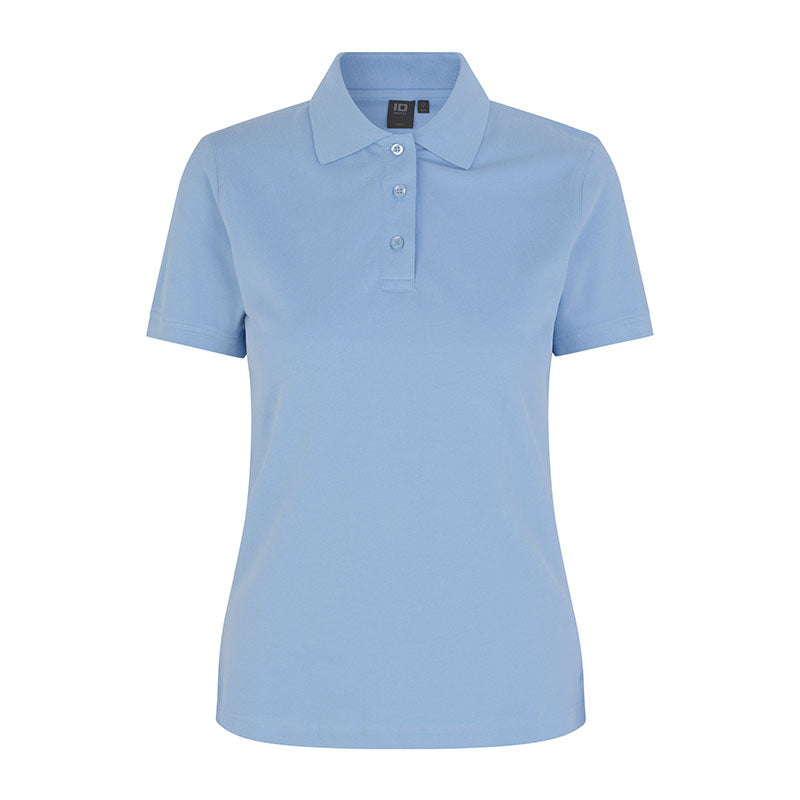 Poloshirt Stretch Dame, Lyseblå
