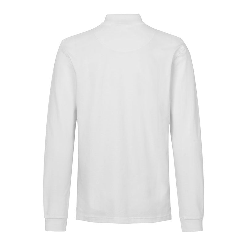 Langærmet Poloshirt Stretch Herre, Hvid