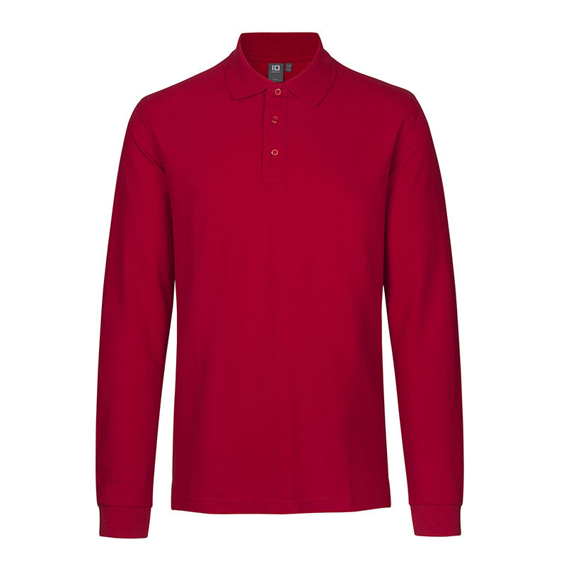 Langærmet Poloshirt Stretch Herre, Rød