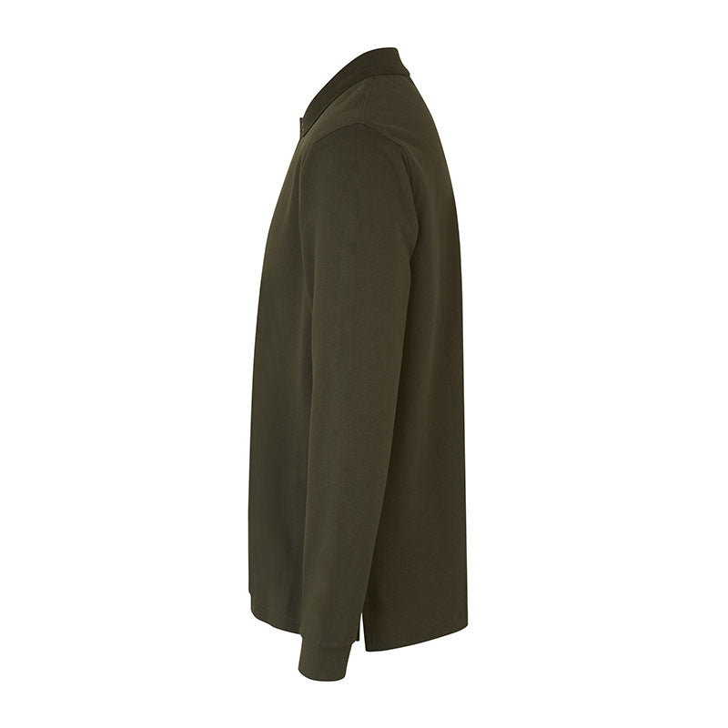 Langærmet Poloshirt Stretch Herre, Oliven