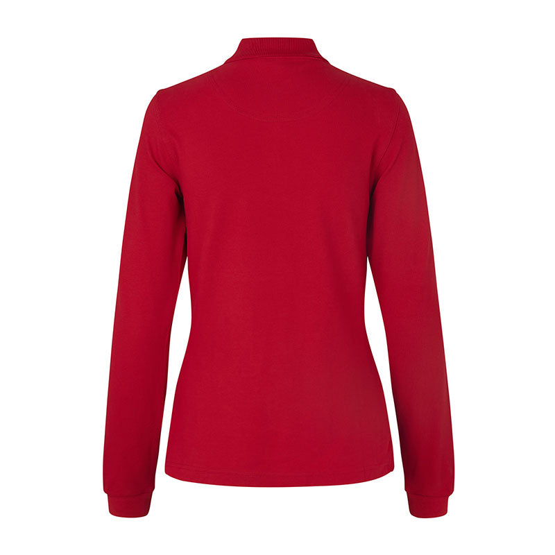 Langærmet Poloshirt Stretch Dame, Rød