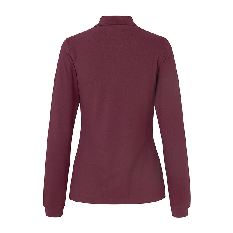 Langærmet Poloshirt Stretch Dame, Bordeaux