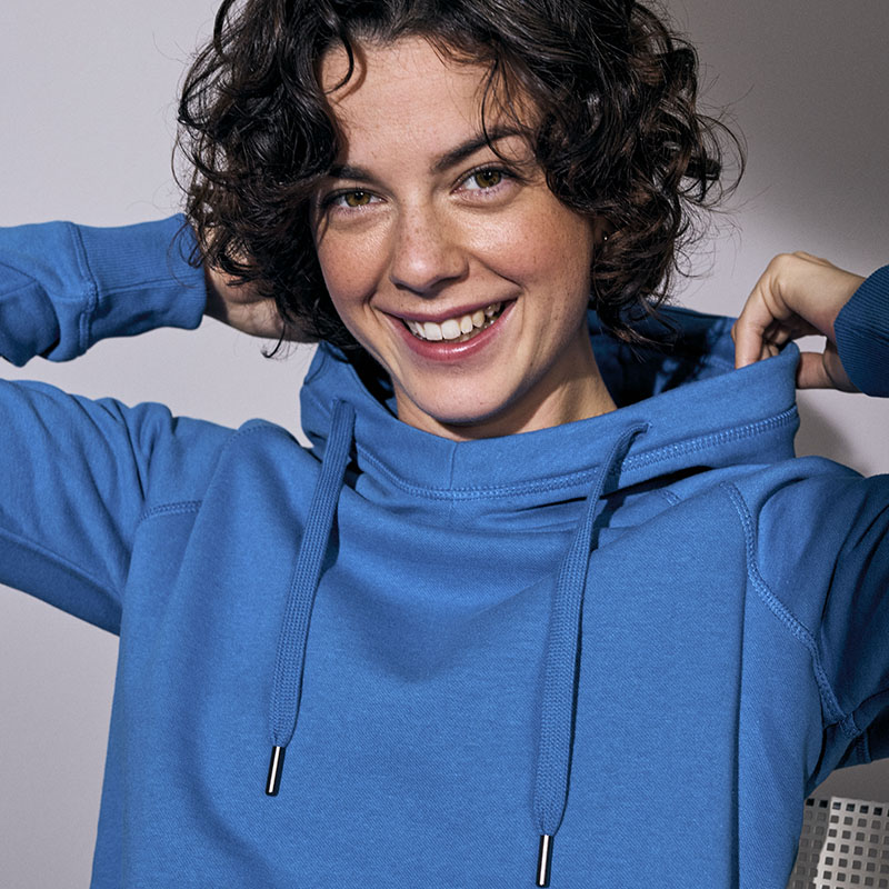 Core Hoodie Dame, Blå
