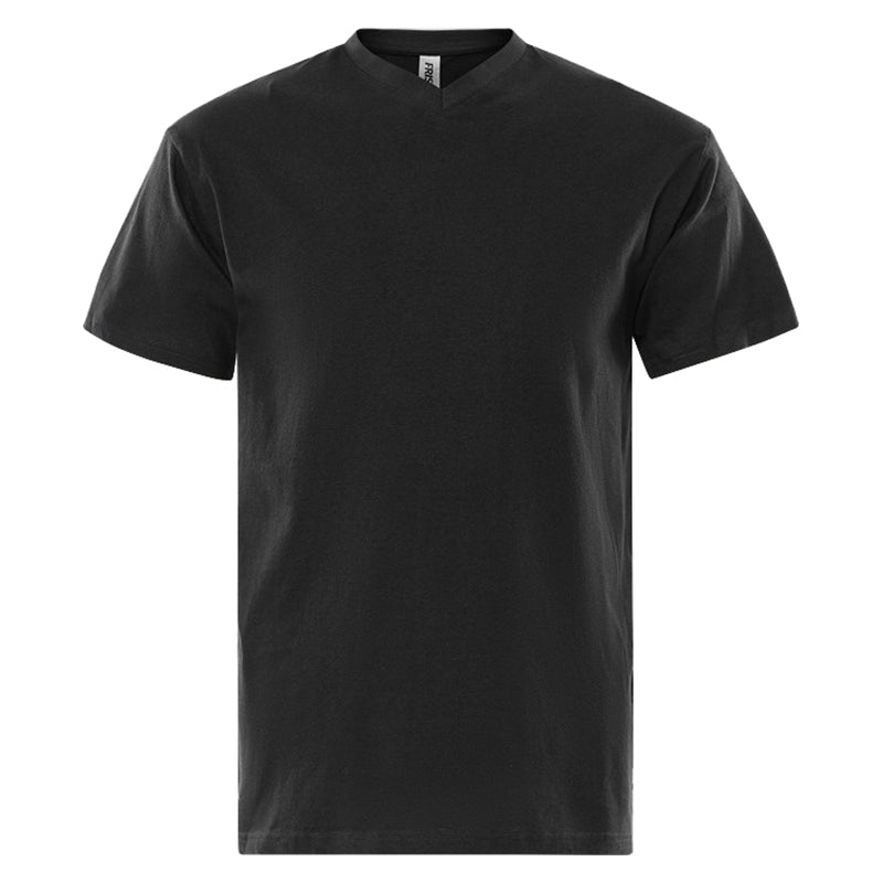 Acode t-shirt med v-udskæring, Sort