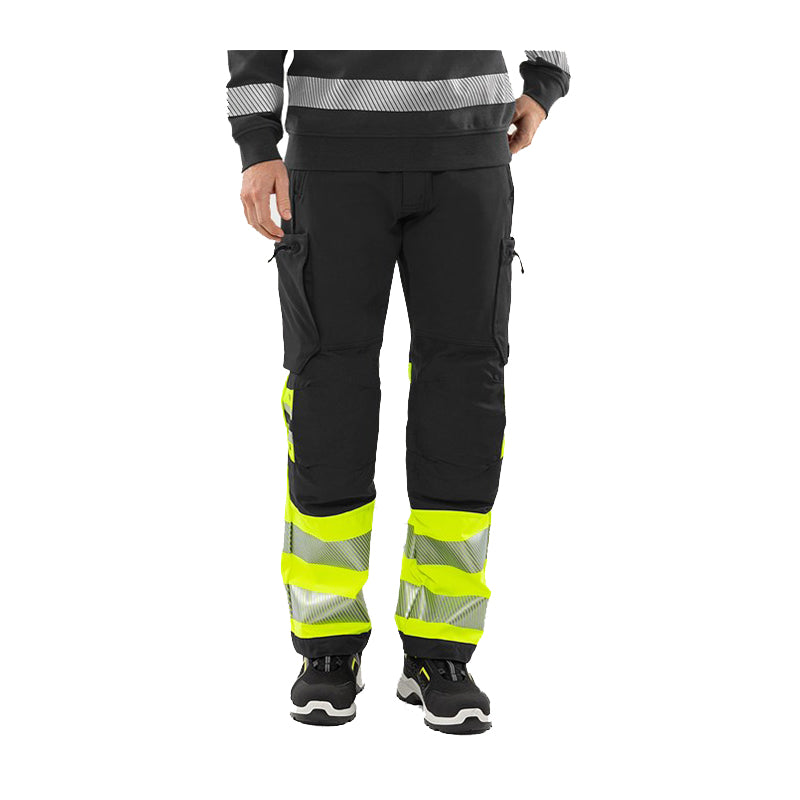 Hi-Vis Green Stretchbuks Klasse 1, Gul/Sort