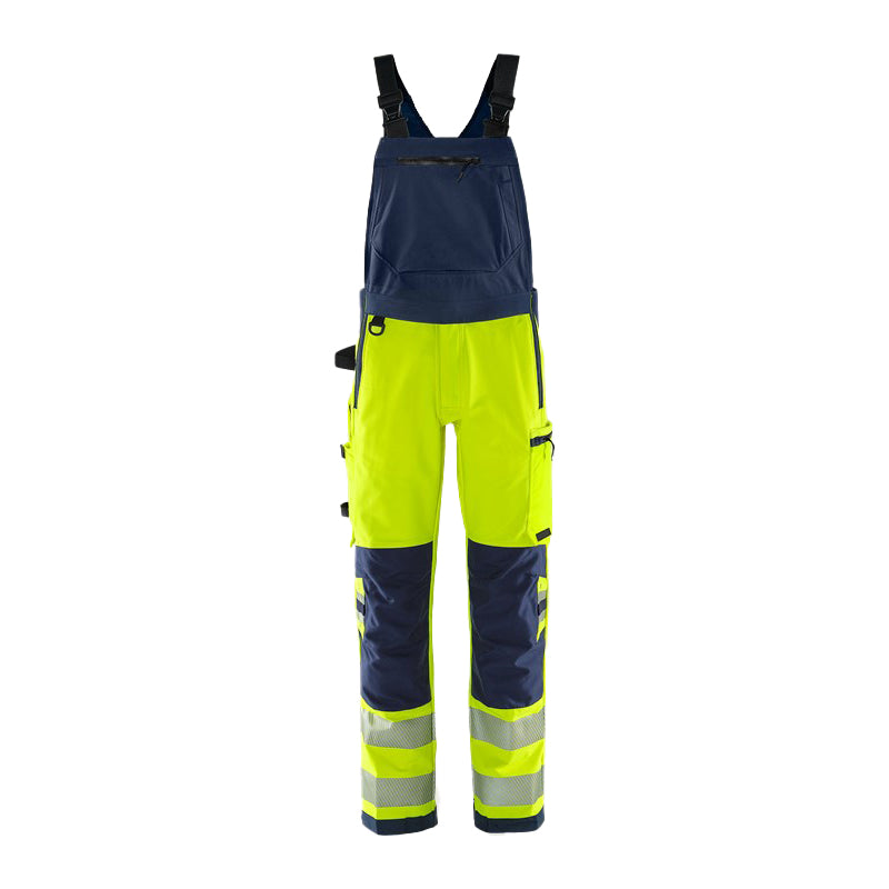Hi-Vis Green stretch overalls Kl. 2, Gul/Navy