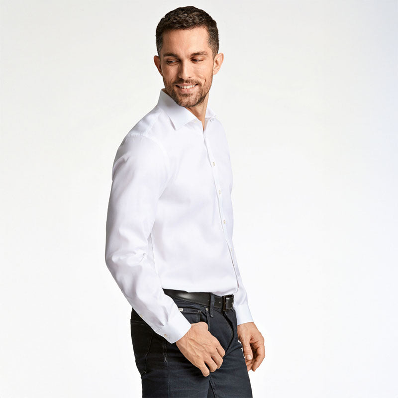 Teknisk skjorte Modern Fit, Hvid