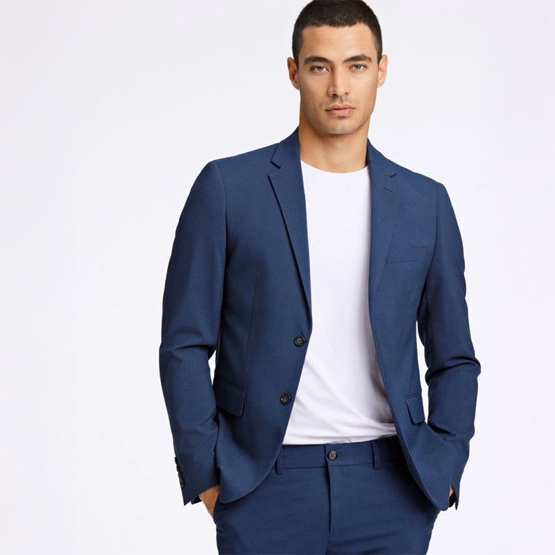 Blazer Slim Fit, Blåmeleret