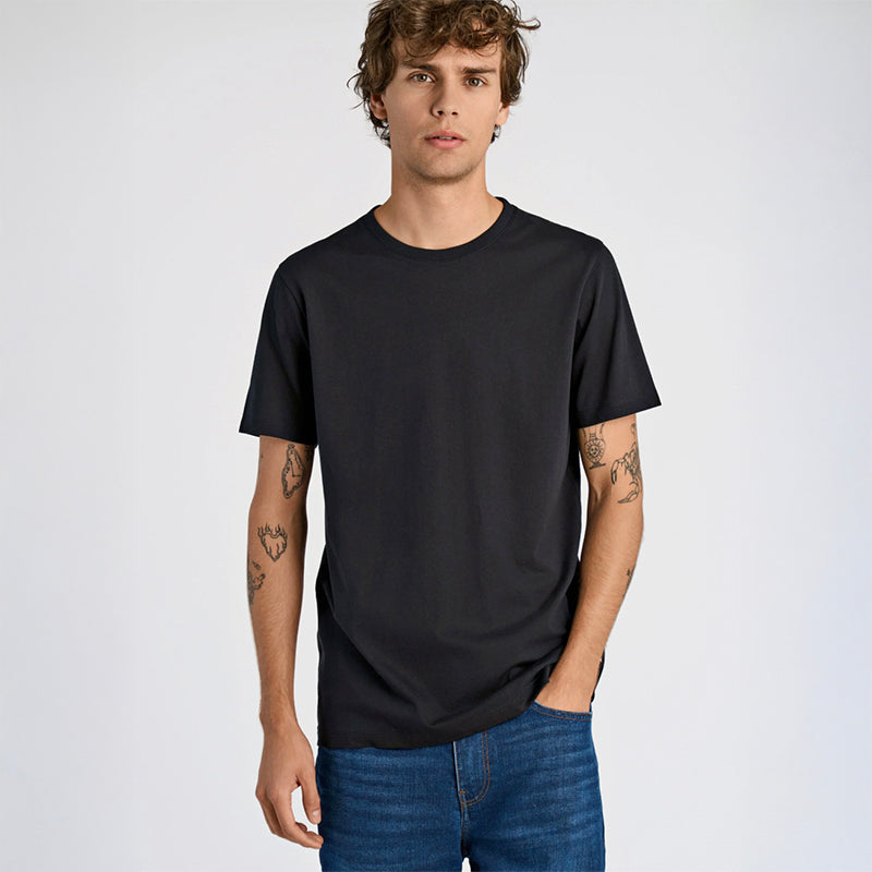 T-shirt Relaxed fit, 4-pak, Sort
