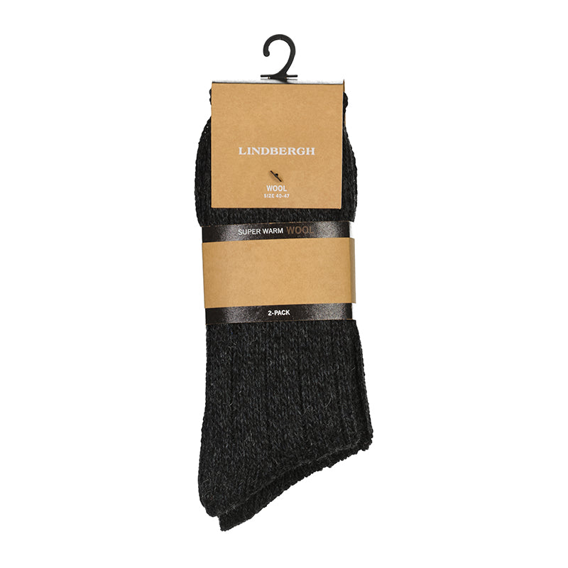 Uldstrømper 2-pack, Sort