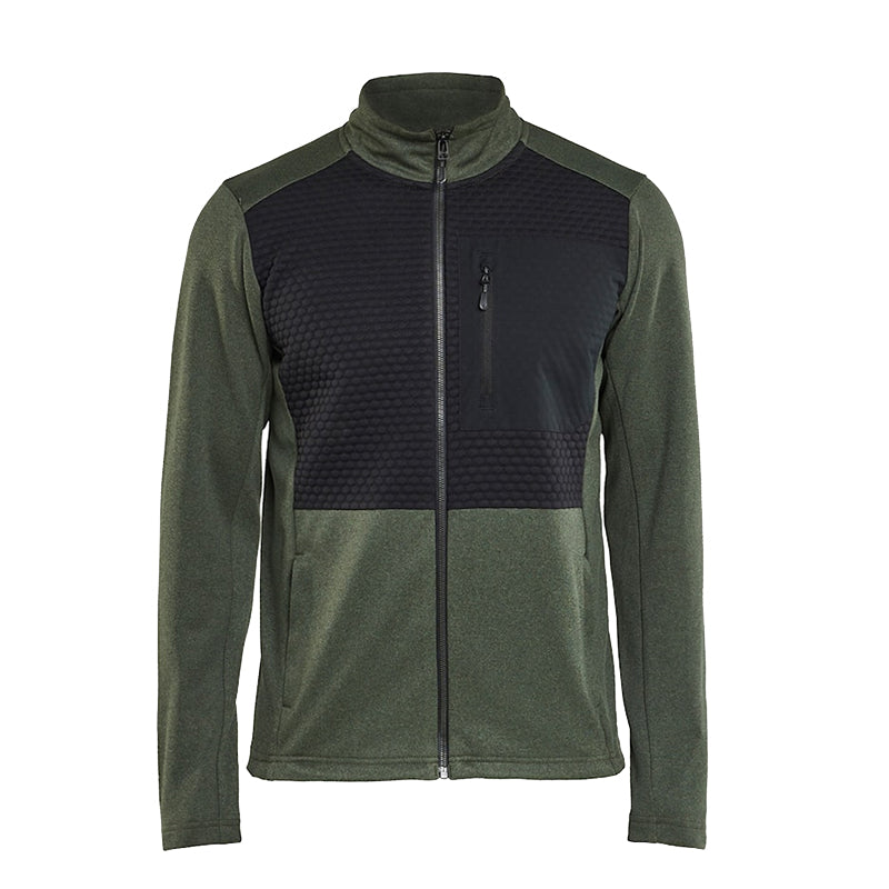 Sweatshirt full-zip, Grøn/Sort